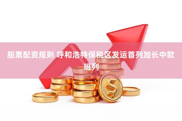 股票配资规则 呼和浩特保税区发运首列加长中欧班列