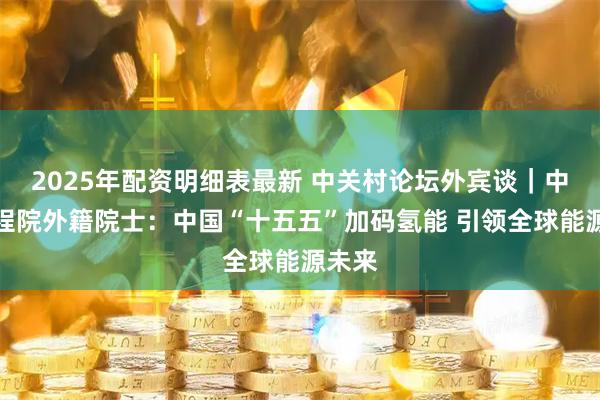 2025年配资明细表最新 中关村论坛外宾谈｜中国工程院外籍院士：中国“十五五”加码氢能 引领全球能源未来
